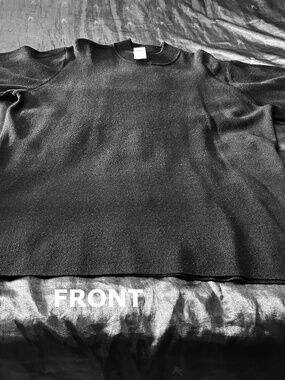 MOCK NECK SWEATER, BLACK SIZE 3X, WOVEN, ¾ SLEEVES, ADDITION ELLE, IN BAG, TAGS